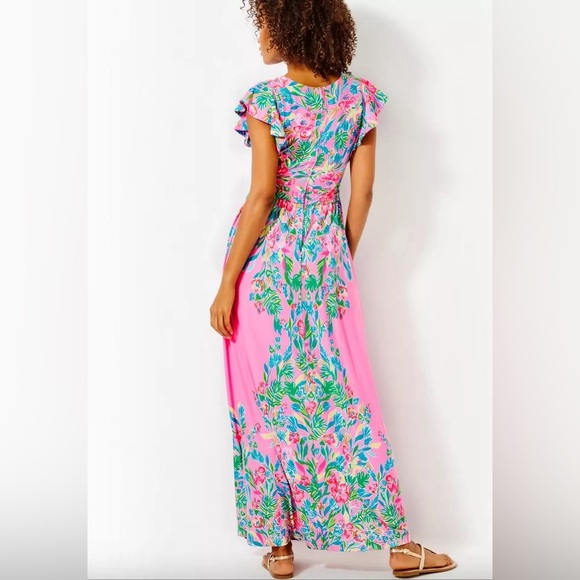 NWT Lilly Pulitzer® Verona Flutter Sleeve Maxi Dress - Picture 3 of 11